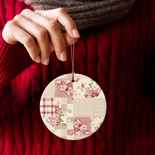 DXTKWL Christmas Rose Butterfly Ceramic Pendant Decor