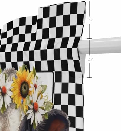 Farm Cow Sunflower Front Door Curtain Panel 54x72 Inches