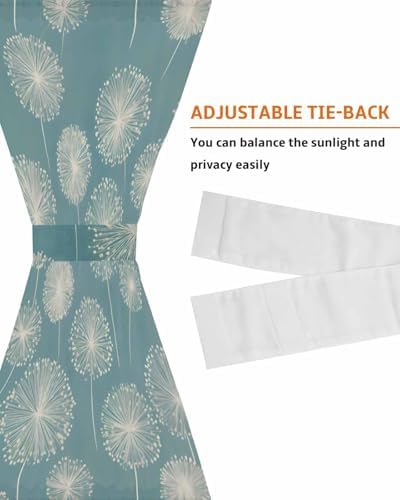White Dandelion French Door Curtain with Rod Pocket