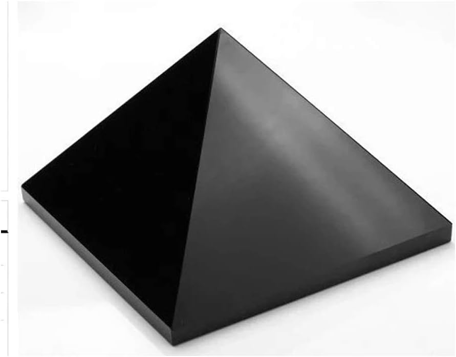 StoneStory Black Obsidian Pyramid Healing Crystal Statue