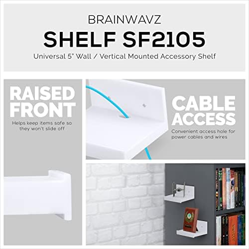 BRAINWAVZ 5 Inch Floating Shelf Wall Mount Holder