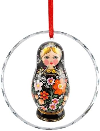 Russian Nesting Glass Christmas Hanging Ornaments