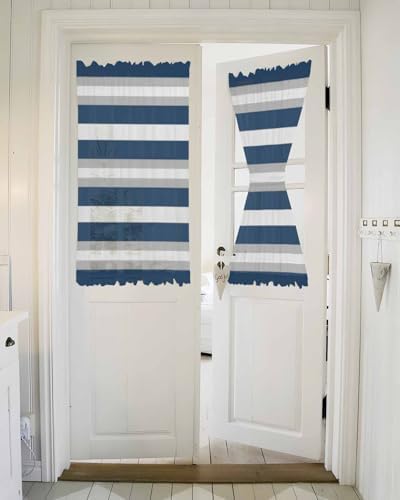 Door Curtains for Privacy 54x40 Sheer Panel with Tiebacks