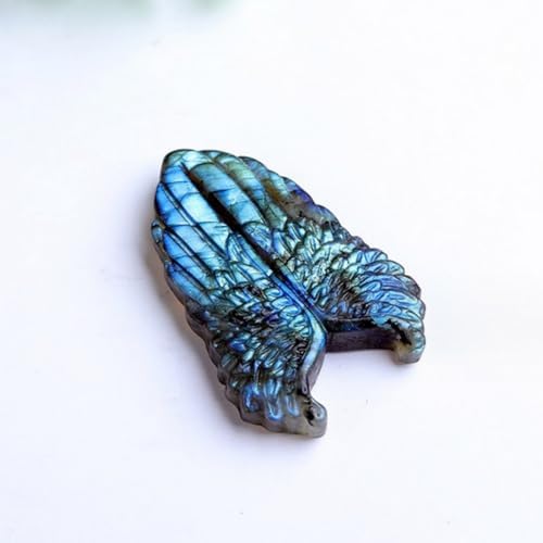 2pc Natural Blue Crystal Labradorite Hand Carved Love Token