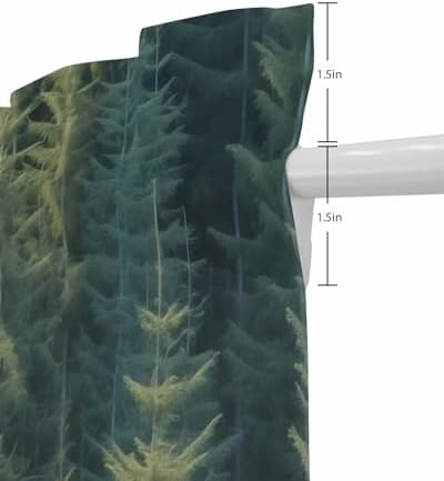 Green Pine Trees French Door Curtain