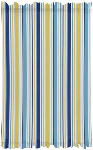Ombre Blue Yellow Striped French Door Curtain Panel