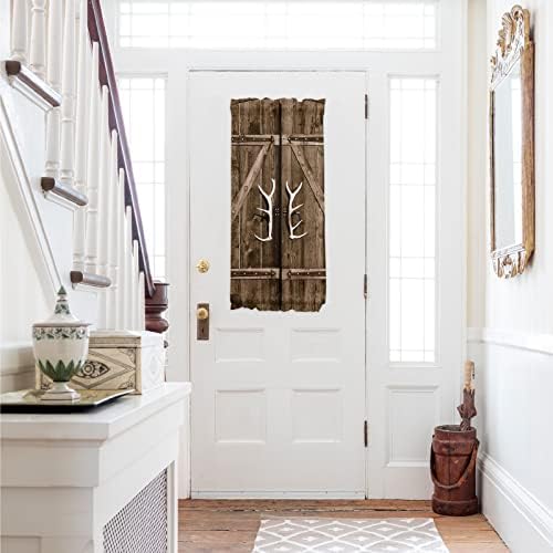 French Sidelight Front Door Curtain 25x40 Rustic Wooden