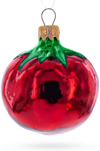 Shiny Tomato Mini Glass Christmas Ornament 28 Inches