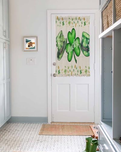 St Patricks Day Front Door Curtain Panel with Tiebacks