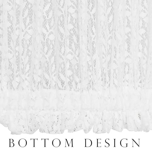 Lace French Door Curtain 72 Inch Long 2 Pack with Tieback