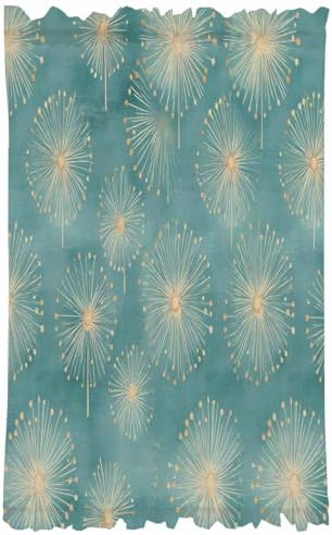 Teal Green Dandelion French Door Curtain