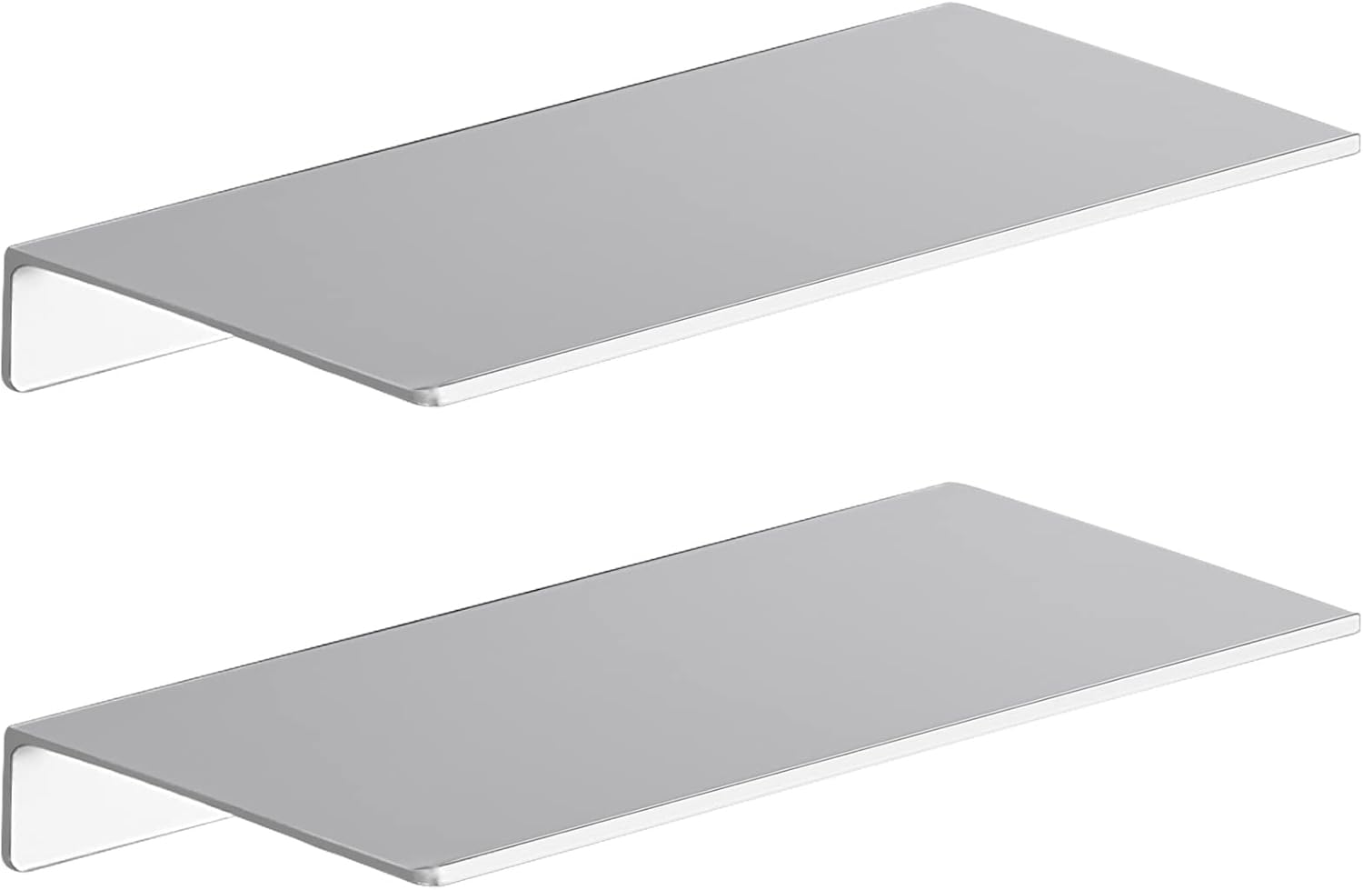 Danpoo Matte Silver Floating Shelves 12 Inch 2 PCS