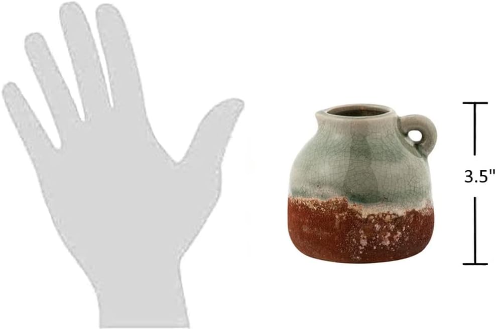Mini Two-Tone Crackle Jug Vase 1