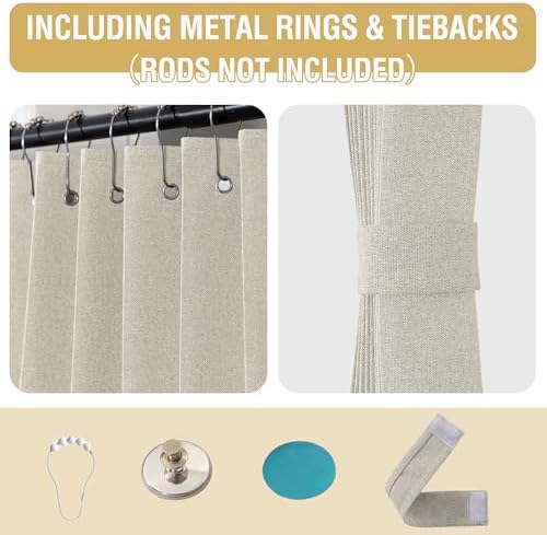 HVERSAILTEX Blackout Linen Curtain Panel 100x78