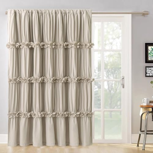 Boho Ruched Blackout Curtains with Butterfly Flowers