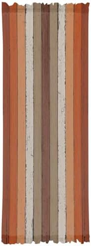 Orange Brown French Door Curtain with Tieback