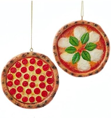 Kurt S Adler Assorted Pizza Hanging Ornaments 2 Pack
