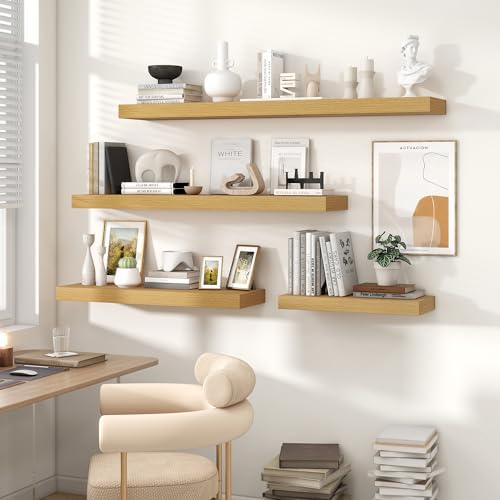36 Inch Floating Shelves Wall Mount 10 Inch Deep Oak