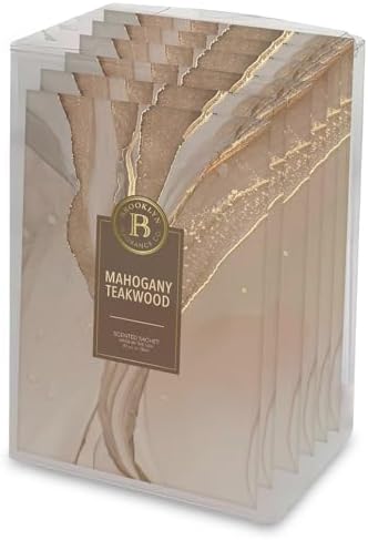 Brooklyn Fragrance Co Marble Sachet Bags Mahagony Teakwood Scented Pouches 6-Pack