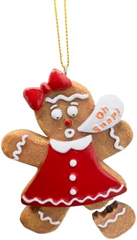 Gingerbread Woman Cookie Oh Snap Broken Leg Christmas Ornament