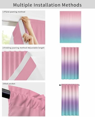 Yomandocix Rainbow Self Adhesive Curtains for Windows