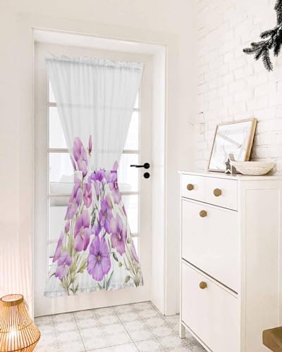 Spring Rustic Farmhouse Floral Door Curtain Panel