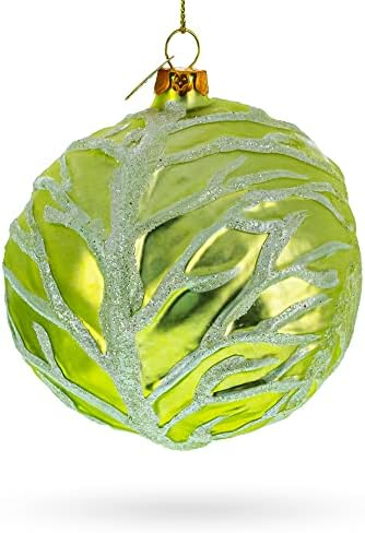 Handcrafted Green Cabbage Blown Glass Ornament