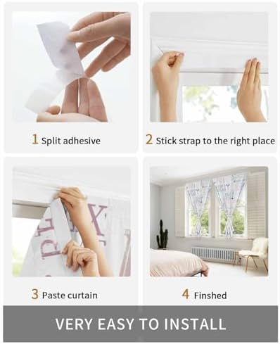 Coastal Nautical Self Adhesive Blackout Curtains 59x84 Inches