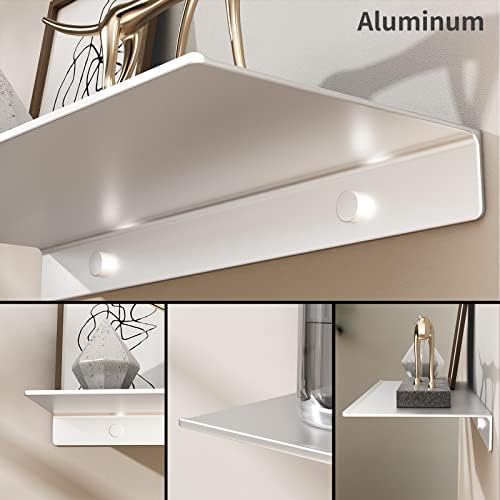 Danpoo Matte Silver Floating Shelves 12 Inch 2 PCS