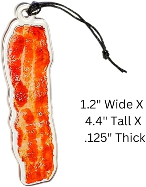 Set of 6 Realistic Acrylic Bacon Ornaments Made in the USA