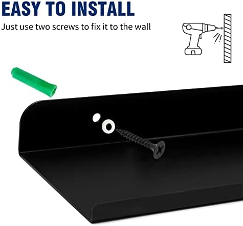 Matte Black Floating Wall Shelf 2 Pack