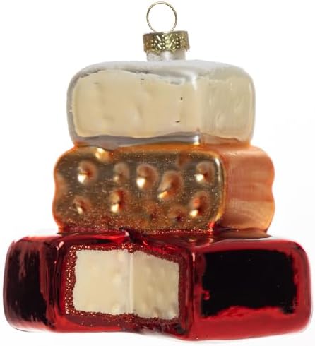 2 Count Glass Cheese Christmas Ornaments for Tree