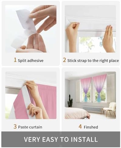 Yomandocix Rainbow Self Adhesive Curtains for Windows