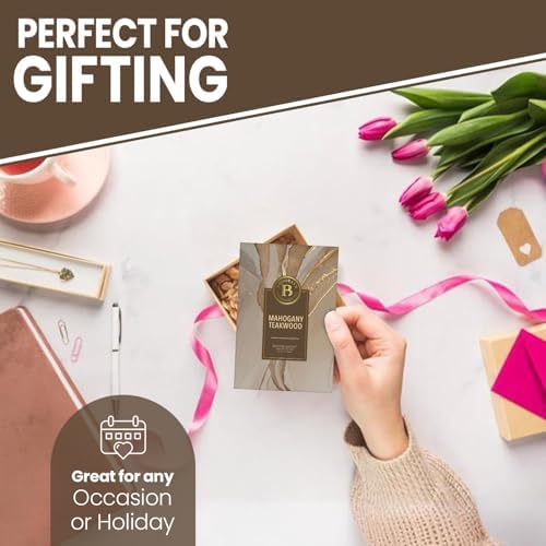 Brooklyn Fragrance Co Marble Sachet Bags Mahagony Teakwood Scented Pouches 6-Pack