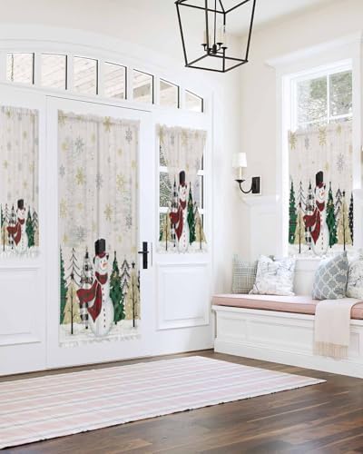 PANJINEXT Door Curtains 54x72 Sheer Thermal Insulated Rod Pocket Panel with Tiebacks