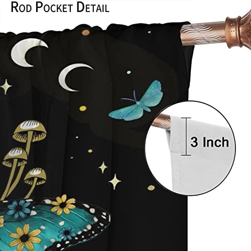 Butterfly Moth Window Curtains - Retro Mushroom Boho Decor