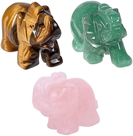 Tumbeelluwa 3pc Crystal Elephant Figurines