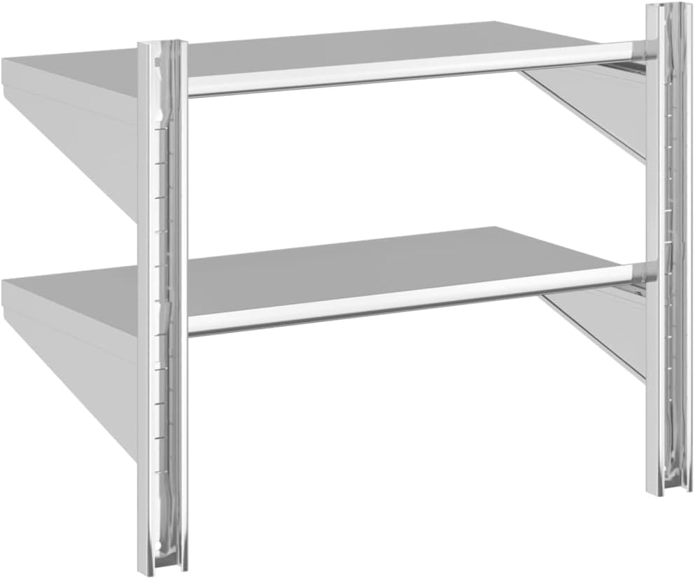 vidaXL Wall Shelf Silver Stainless Steel 295 x 157 x 236 in