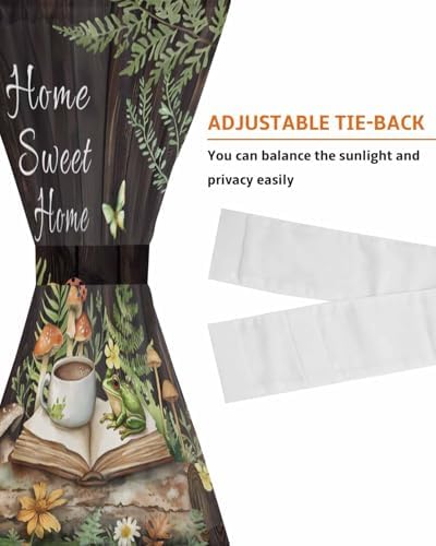 Forest Frog French Door Curtain Green Botanical Design