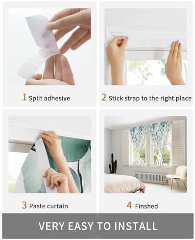 Sage Green Eucalyptus Self Adhesive Blackout Curtain 59x72