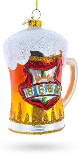 Frothy Beer Stein Blown Glass Christmas Ornament 1