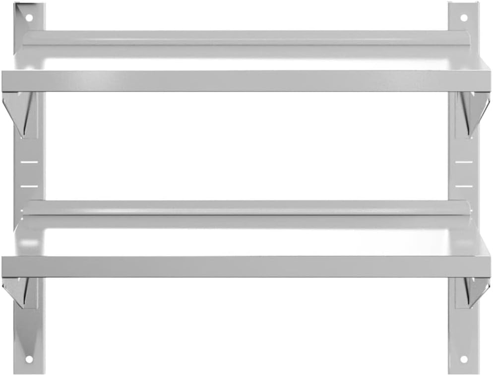 vidaXL Wall Shelf Silver Stainless Steel 295 x 157 x 236 in