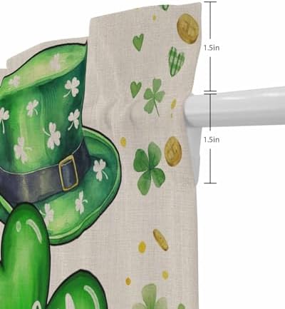 St Patricks Day Front Door Curtain Panel with Tiebacks