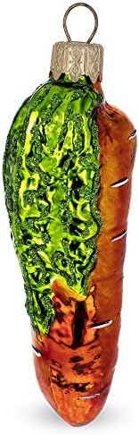Shiny Carrot Glass Christmas Ornament 1