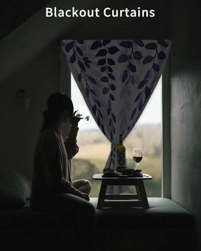 Yomandocix Purple Ombre Self Adhesive Blackout Curtains 35x48 Inches