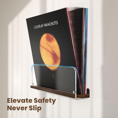 AITEE Vinyl Wall Mount Shelf 2 Pack Holds 6 Lps
