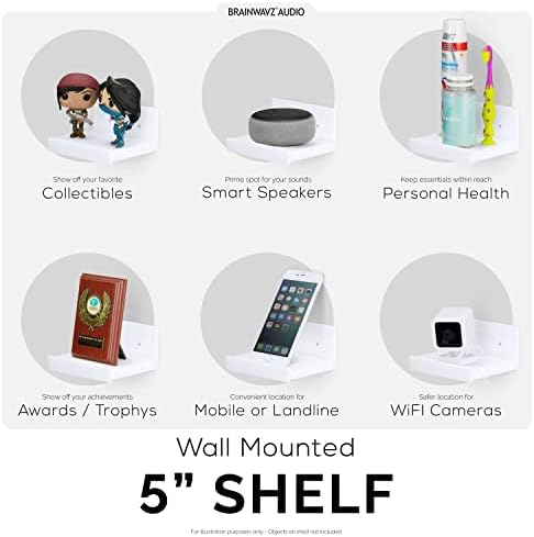 BRAINWAVZ 5 Inch Floating Shelf Wall Mount Holder