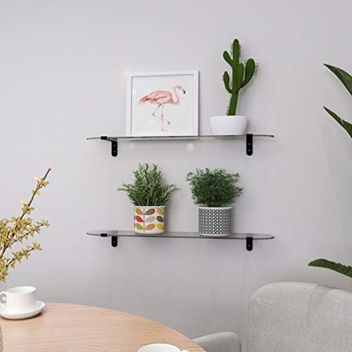 Whitebeach Tempered Glass Floating Shelves 3 Pack for Bathroom Kitchen Living Room