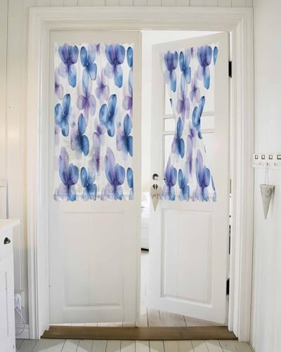 PANJINEXT Door Curtains 54x40 Sheer Panel with Tiebacks