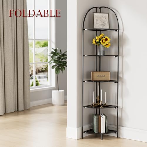 Crofy Foldable 5 Tier Corner Shelf Unit